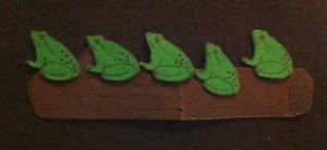 FiveGreenAndSpeckledFrogsFlannelboard