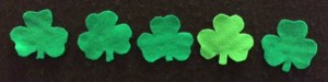 5 Green Shamrocks Flannelboard